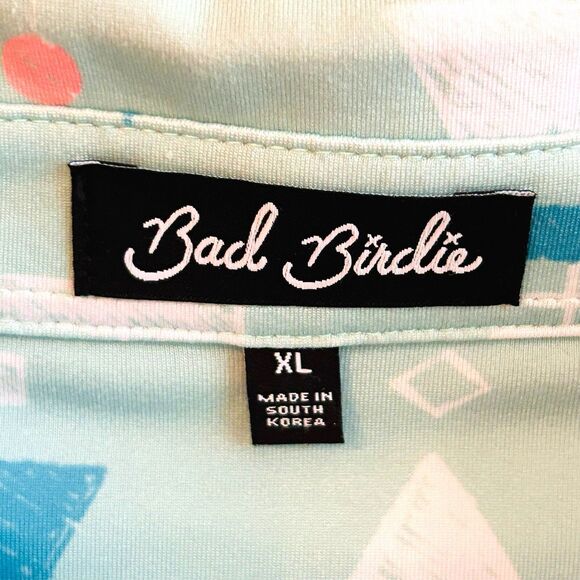 Bad Birdie Polo Shirt Mens XL Retro Print Performance Golf Bowling Stretch - Picture 3 of 12